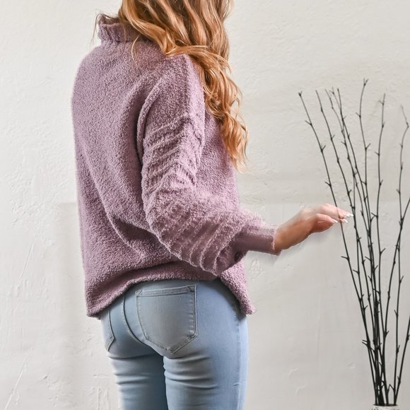 Soft and Cozy Mock Neck Sweater - Picture 5 of 5
